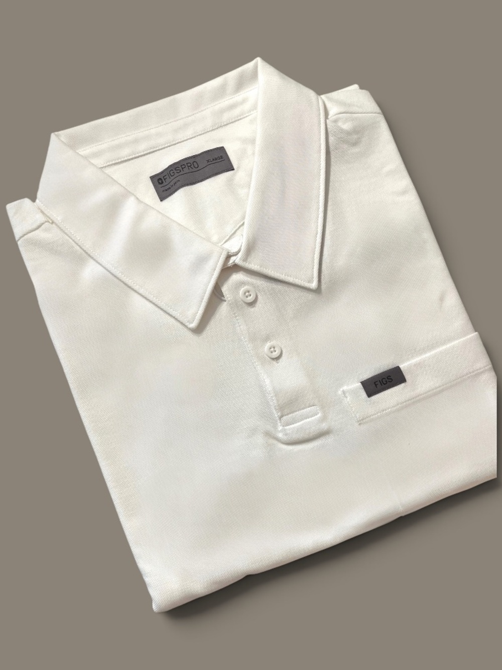 FigsPro MENS White Polo Shirt Size XL